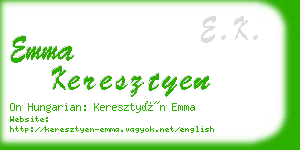 emma keresztyen business card